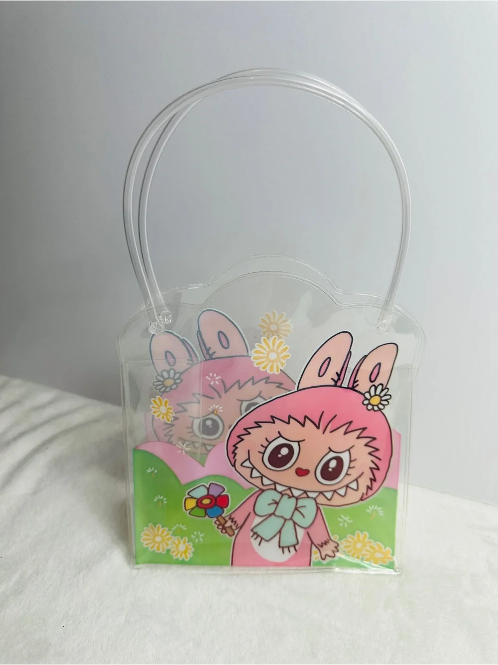 Labubu Mokoko Clear Tote Bag NEW Great Cosmetic Bag or Purse